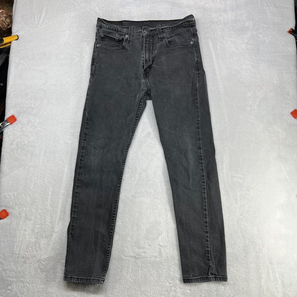 Levi's 510 Jeans Men's Black Wash Denim Stretch Slim Skinny Zip Fly - 30X27